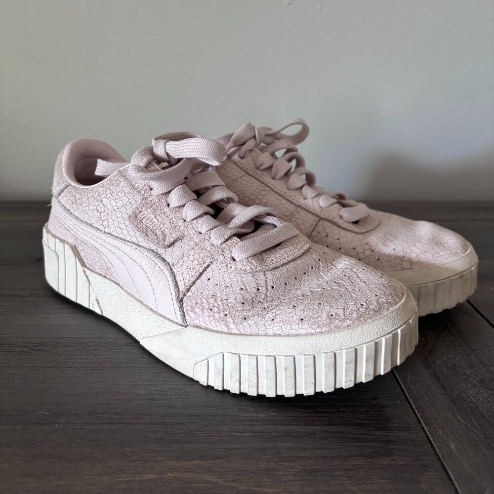 Puma Cali Pink Snake Print Platform Sneaker